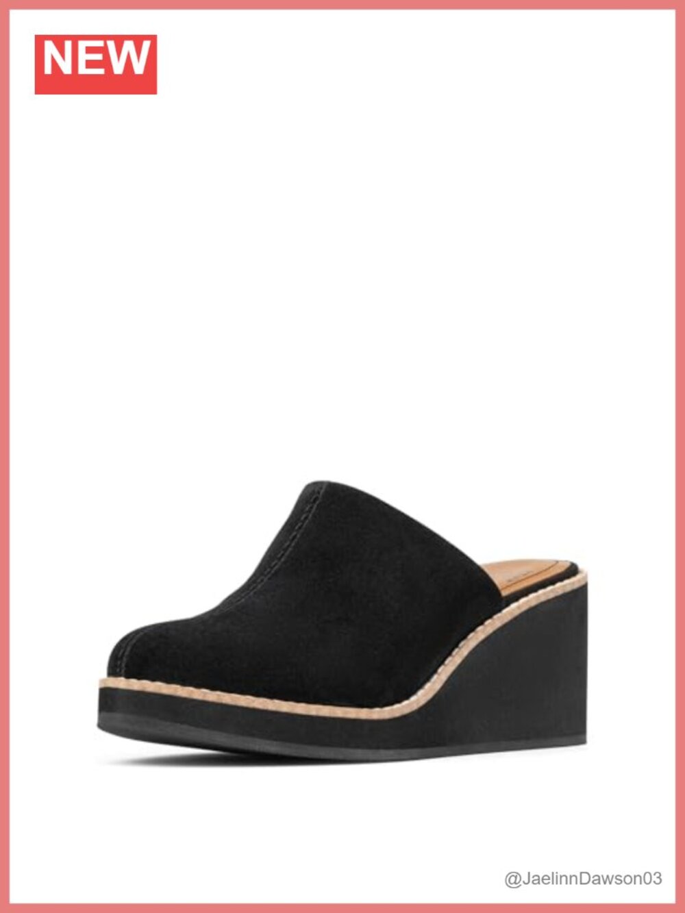 Suede Platform Wedge Mule Heels with Memory Foam